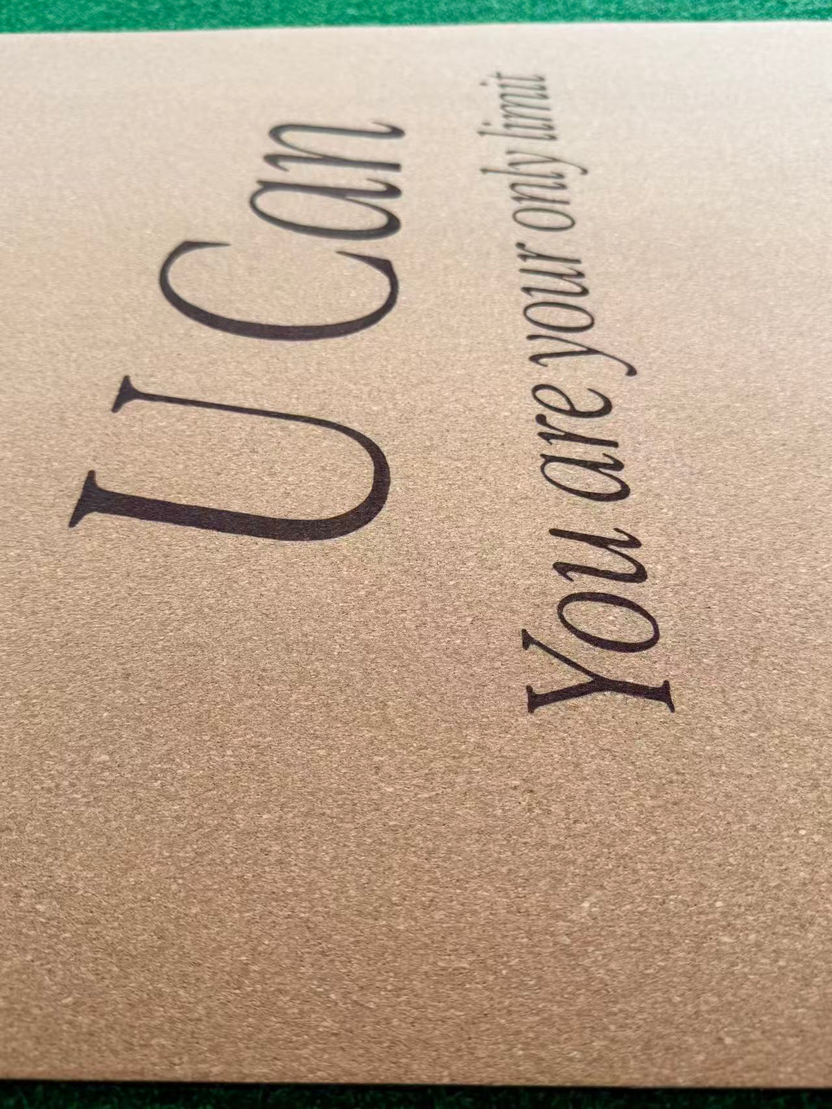 Natural cork yoga mat with custom laser engraving — MOQ 1 single piece order by Zenora