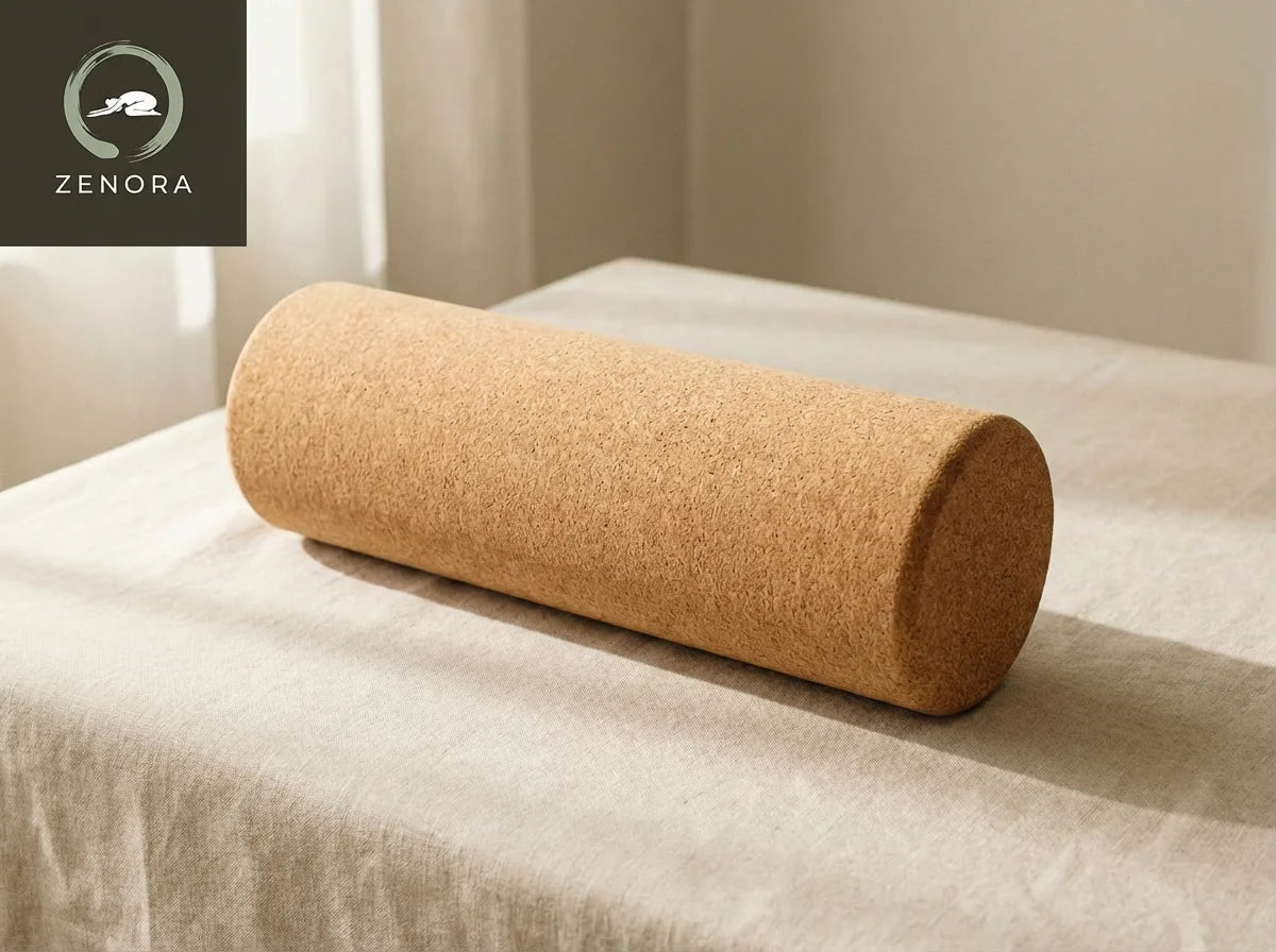 Natural Cork Yoga Roller with Zenora Logo
