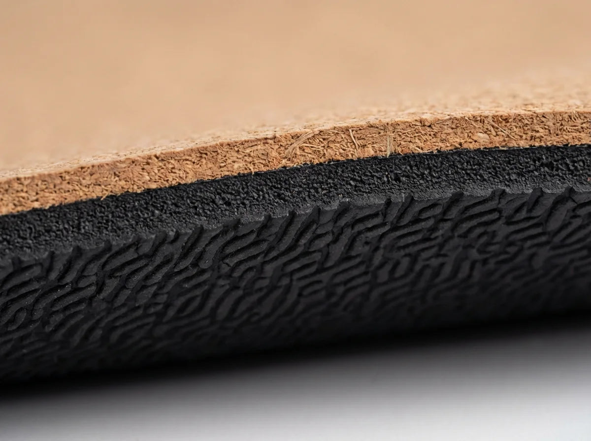 Cork and rubber dual-layer construction detail